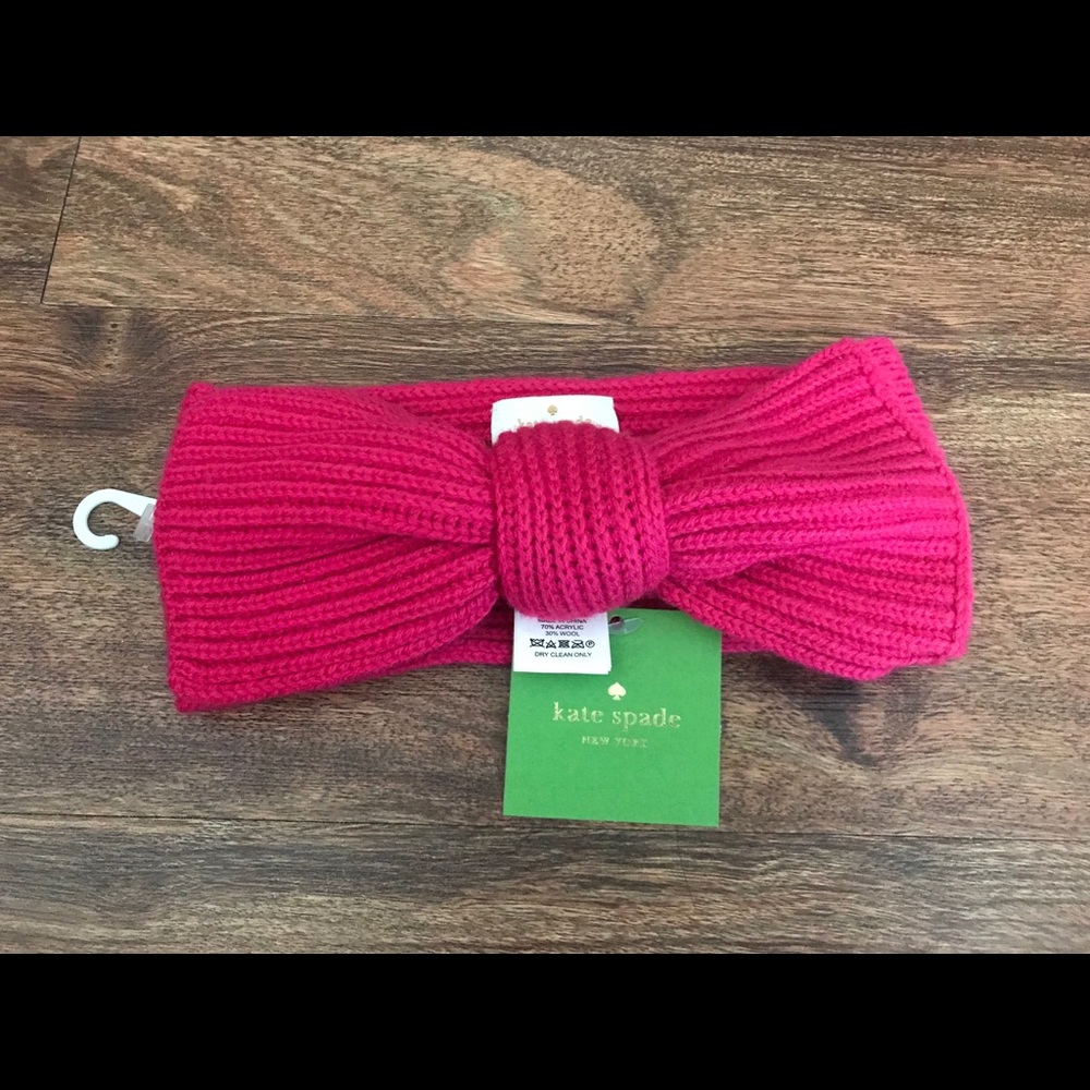 Kate Spade Knit Headband-Hot Pink